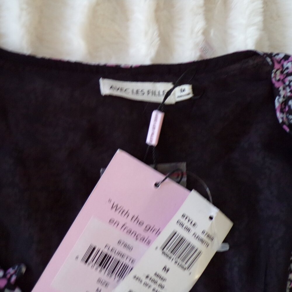 NWT Avec les filles floral mini dress M - Picture 4 of 12